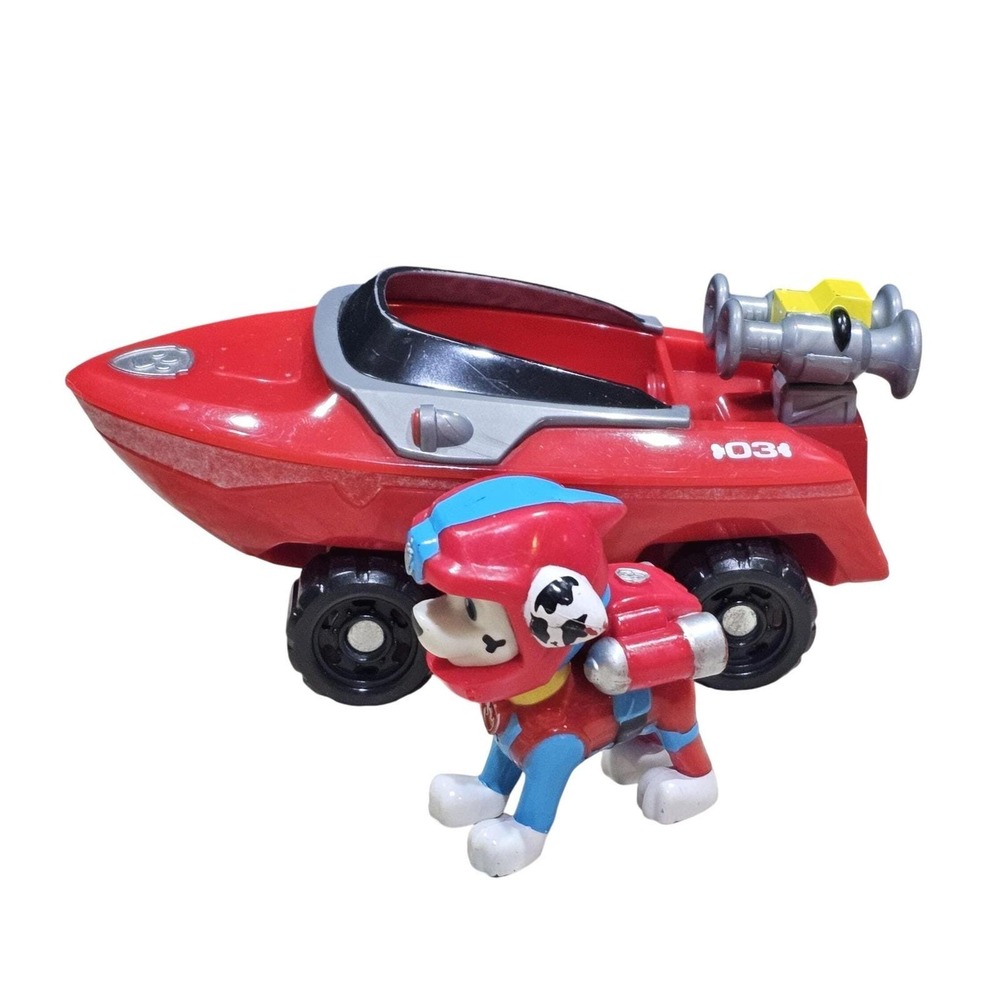 Paw Patrol Marshall Sea Patrol Transforming Vehicle and Figure Red Boat 03